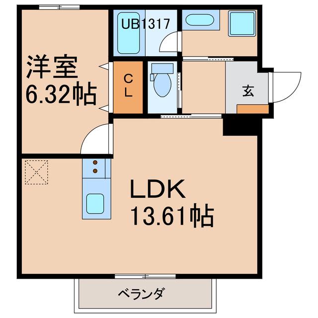 BELVEDERE(1LDK/3階)の間取り写真