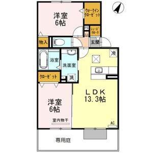 近鉄名古屋線 伏屋駅 徒歩12分 2階建 築13年(2LDK/1階)の間取り写真