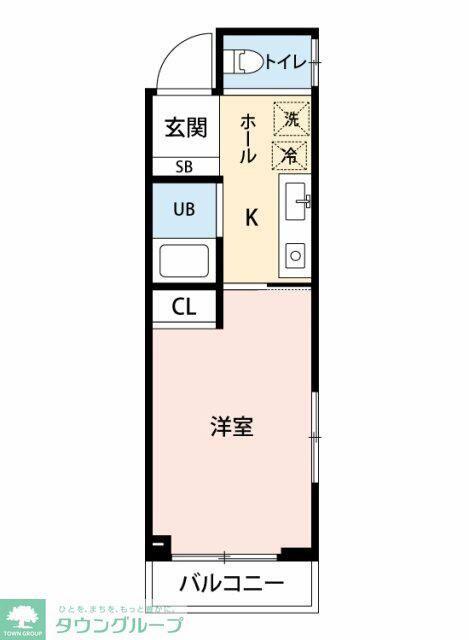 マイナビSTAYミライエ武蔵小杉ハイツ(1K/2階)の間取り写真