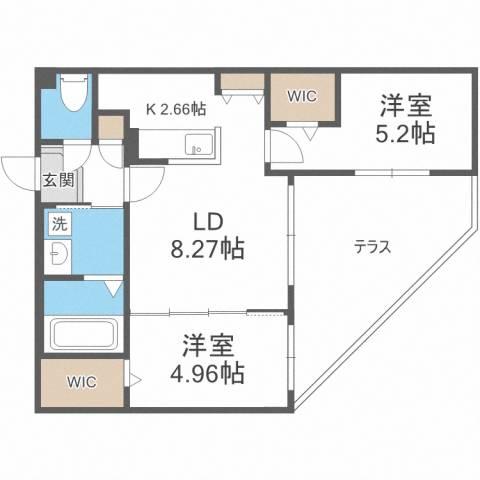 SーRESIDENCE琴似4条(2LDK/4階)の間取り写真