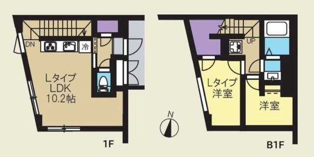 クリアル新高円寺(2LDK/B1階)の間取り写真