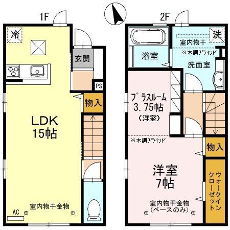 コレクトコーブ B棟(1LDK/1階)の間取り写真