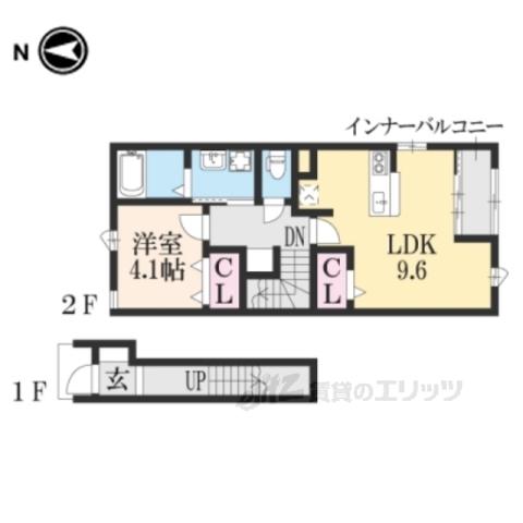 タント コッコ(1LDK/2階)の間取り写真