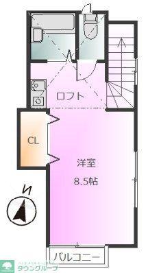ワンズコア・上本郷(ワンルーム/2階)の間取り写真