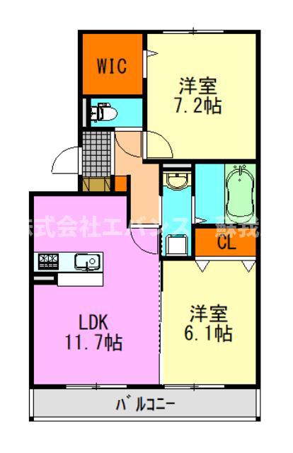 ルーチェ(2LDK/2階)の間取り写真