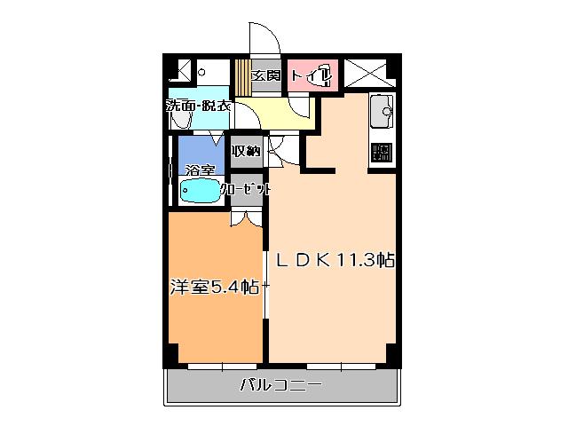 グランコート下栗(1LDK/3階)の間取り写真