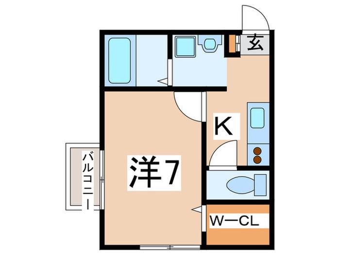 リバーサイドレジデンス(1K/2階)の間取り写真