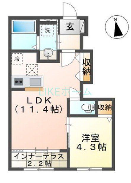 CHATEAU・ARV(1LDK/2階)の間取り写真
