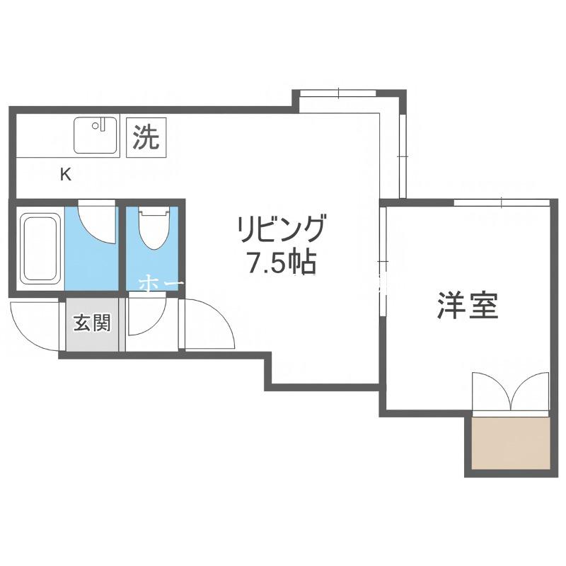 メゾンドールK(1LDK/3階)の間取り写真
