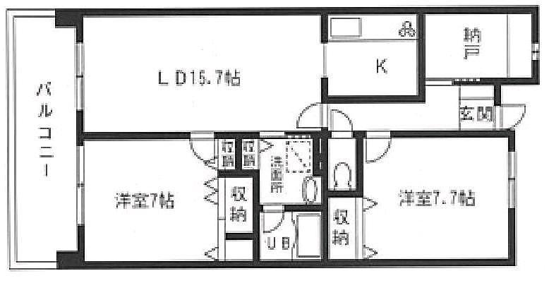 リヴィエール・イル(2SLDK/6階)の間取り写真