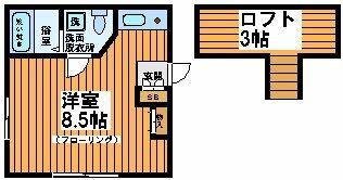 シティフラット南台(ワンルーム/2階)の間取り写真