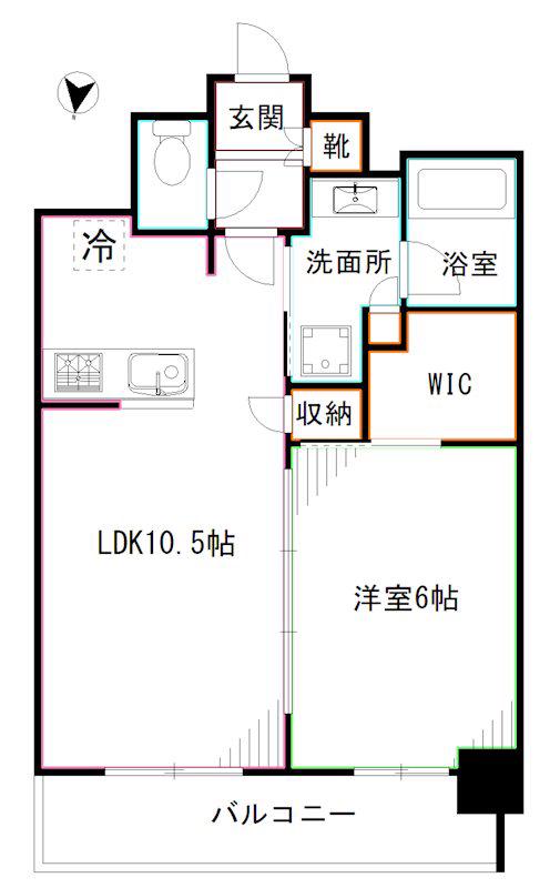 フレンシア高円寺北(1LDK/8階)の間取り写真