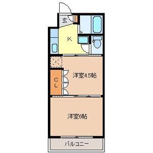 イーグルハイツ錦町(2K/3階)の間取り写真