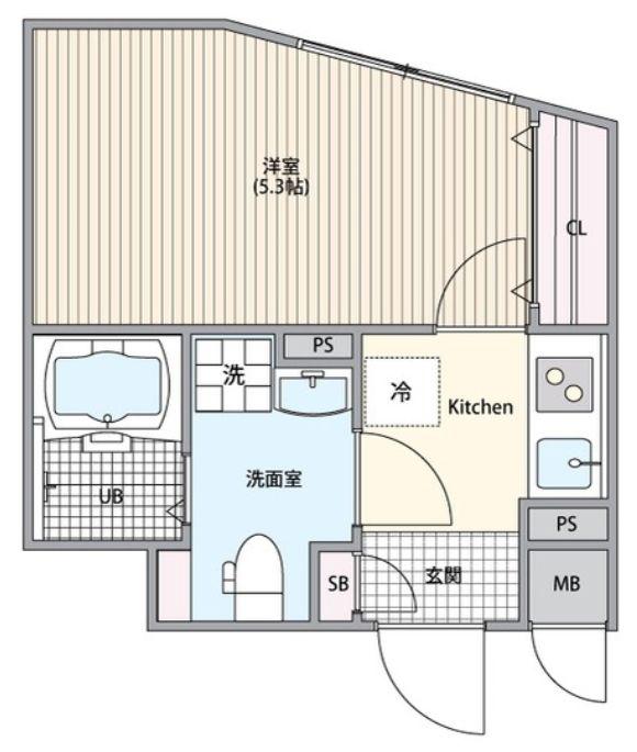エルファーロ代々木上原IV(1K/3階)の間取り写真