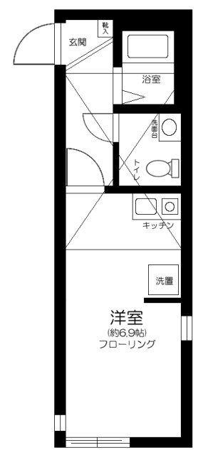 ロイド二子新地(ワンルーム/2階)の間取り写真
