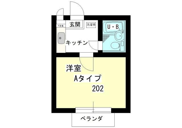 ジュネパレス松戸第156(1K/2階)の間取り写真