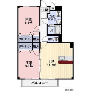 エメラルド・グリーン(2LDK/1階)の間取り写真