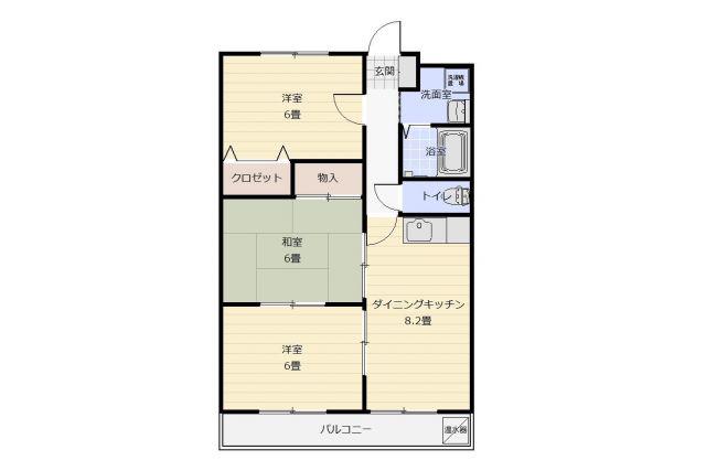 エクセル北町(3DK/2階)の間取り写真