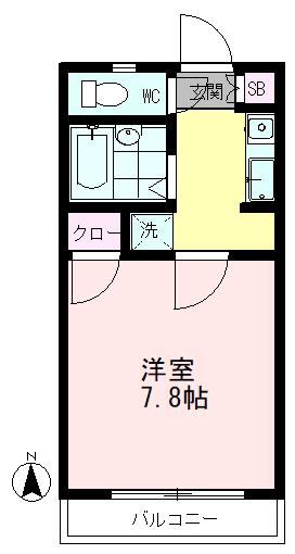 コーポさくら(1K/3階)の間取り写真