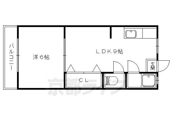 福徳マンション(1LDK/1階)の間取り写真