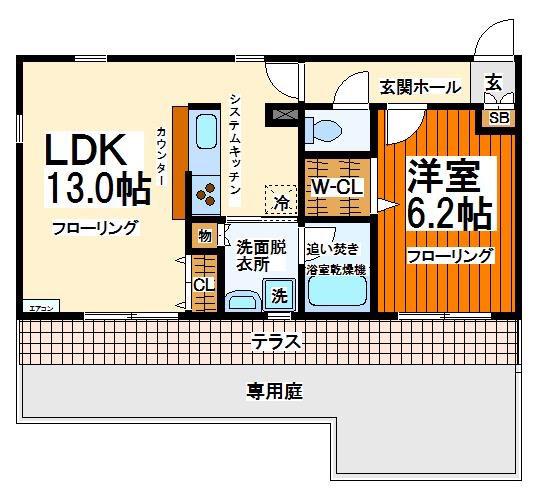 コルティ仙川(1LDK/2階)の間取り写真