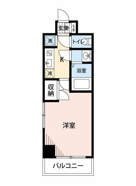 メゾンドヴィレ勝どき(1K/12階)の間取り写真