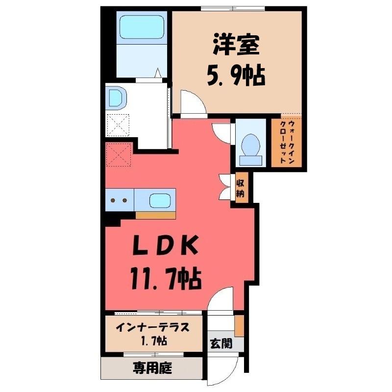 アクアシティY・S・R(1LDK/1階)の間取り写真