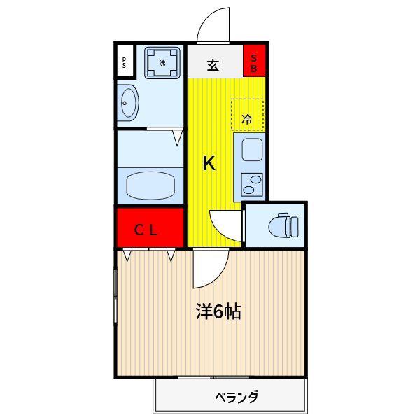 ノーブル誠道(1K/3階)の間取り写真