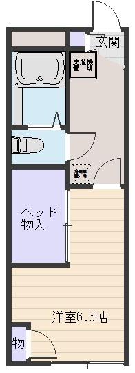 プロヴァンス(1K/2階)の間取り写真