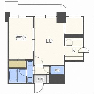 トミイビルNO39(1LDK/9階)の間取り写真