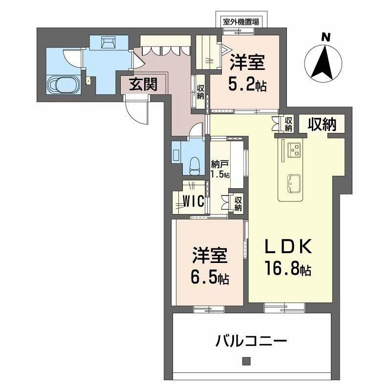 和の杜 江坂(2SLDK/2階)の間取り写真
