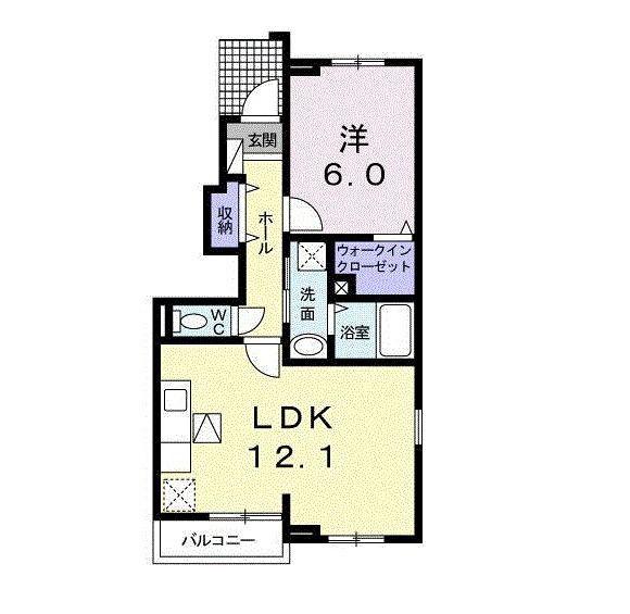 ヴィラガーデンソレイユ(1LDK/1階)の間取り写真