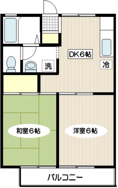 マーシャル駒井(2DK/1階)の間取り写真
