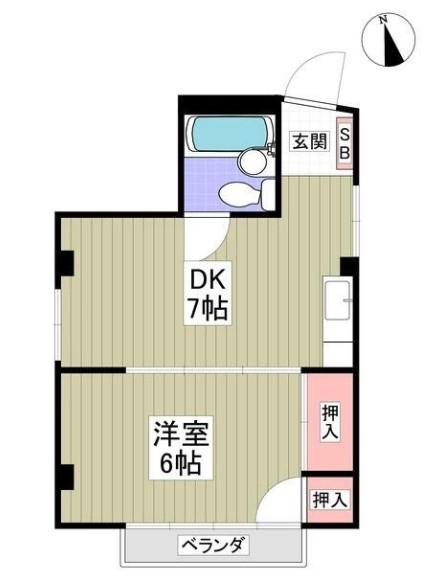 ベルメゾン 新座(1DK/3階)の間取り写真