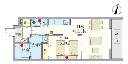 ヘーベルVILLAGE南大泉(1LDK/3階)の間取り写真
