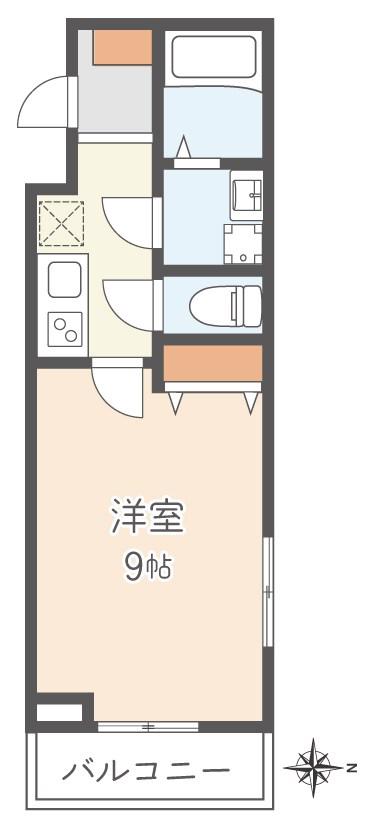 シャトーライフ立川Ⅰ(1K/3階)の間取り写真