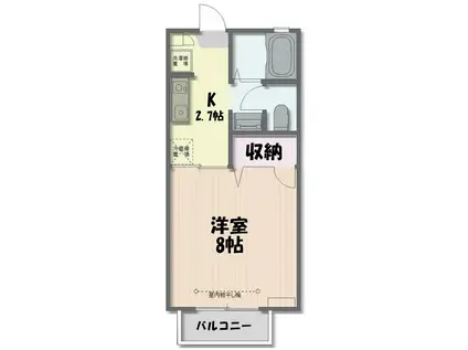 メゾン・ド・ラフォーレ(1K/1階)の間取り写真