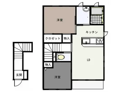 メゾンシャルトラン(2LDK/2階)の間取り写真