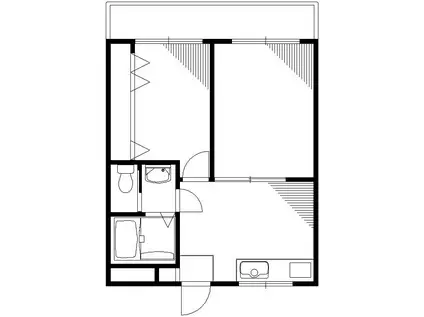 サンホームズ猪熊(2DK/2階)の間取り写真