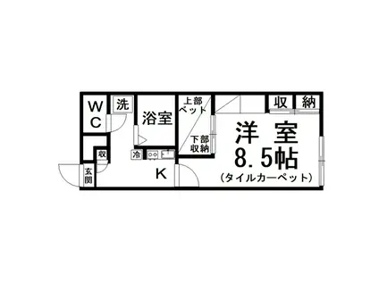 レオパレス鳥取分岐(1K/2階)の間取り写真