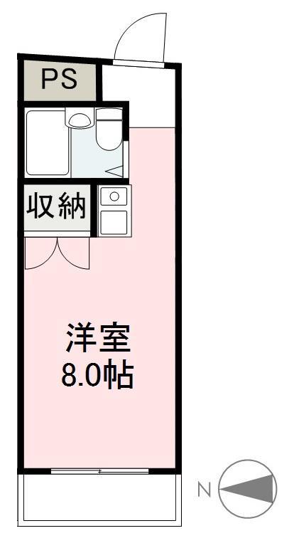 ハイツ亀岡(ワンルーム/3階)の間取り写真