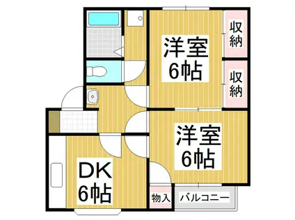 リブステージ切石(2DK/1階)の間取り写真