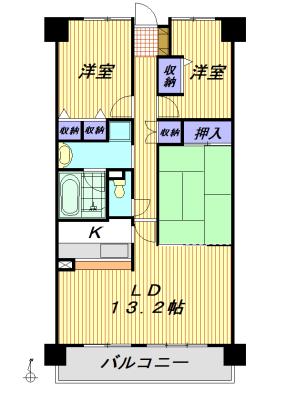 井清寿マンション(3LDK/6階)の間取り写真