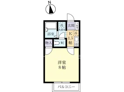 ＪＲ常磐線 赤塚駅 徒歩19分 2階建 築31年(1K/2階)の間取り写真