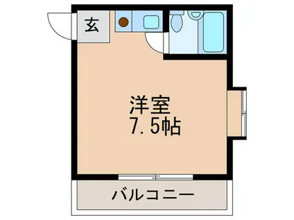 ユニオンハイツ坂口(ワンルーム/1階)の間取り写真