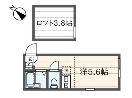 ビバーチェ上大岡(ワンルーム/2階)の間取り写真