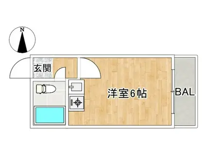 ＪＲ根室本線 帯広駅 徒歩31分 3階建 築40年(ワンルーム/2階)の間取り写真