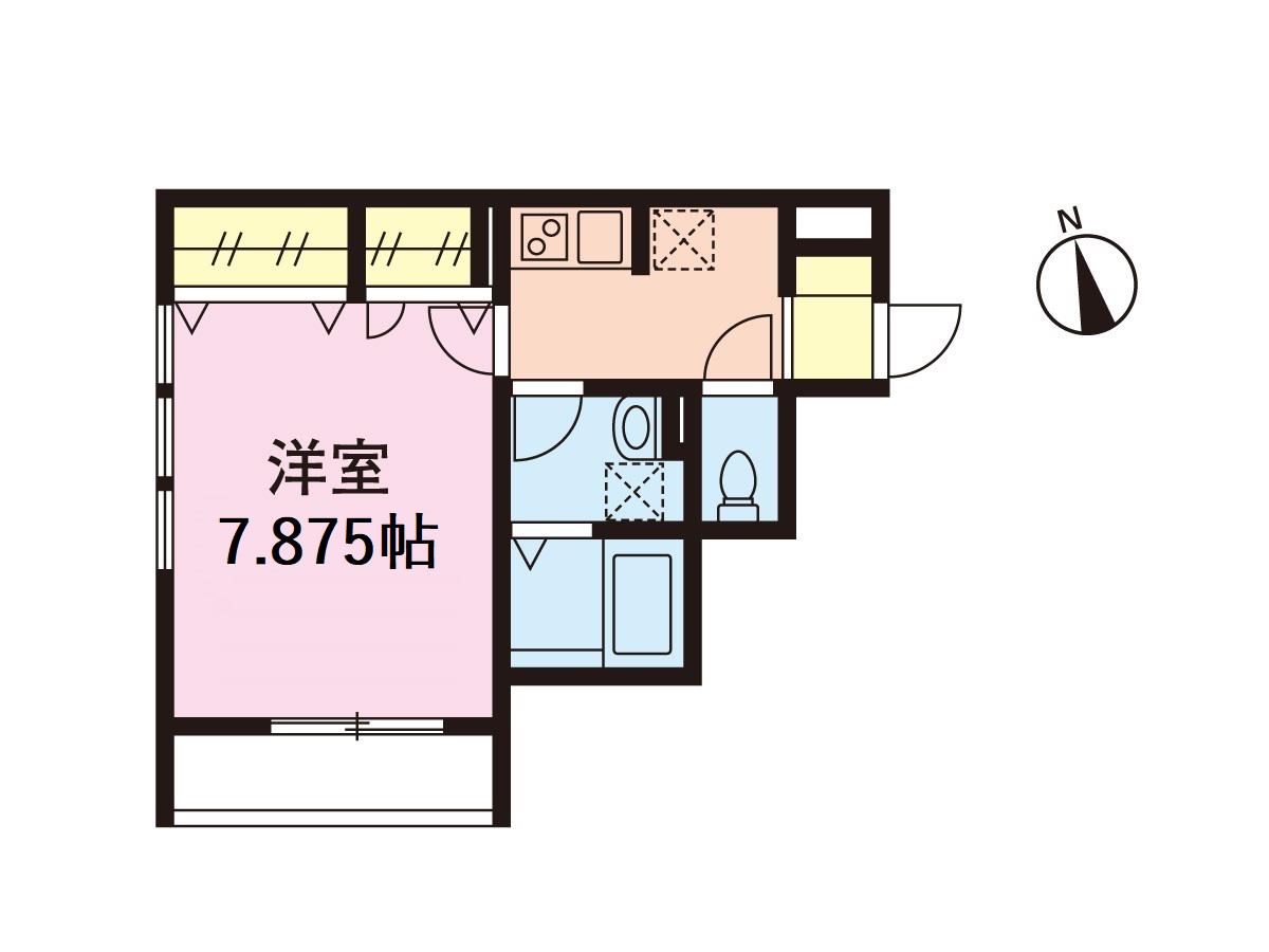 BLOSSOM(1K/2階)の間取り写真