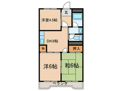 サンハイツ豊(3DK/4階)の間取り写真