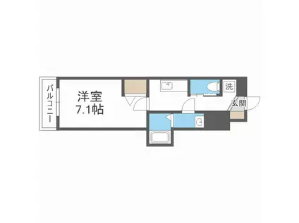 L-IDEA MINAMI HORIE(1K/6階)の間取り写真